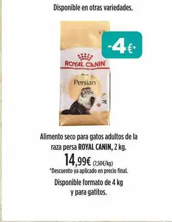 El Corte Inglés Alimento Seco Para Gatos Adultos De Al Raza Persa Royal Canin oferta