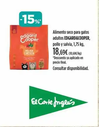 El Corte Inglés Alimento Seco Para Gatos Adultos Edgard&cooper Pollo Y Salvia oferta