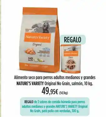 El Corte Inglés Alimento Seco Para Perros Adultos Medianos Y Grandes Nature's Variety Origina No Grain Salmón oferta