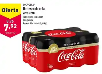 ALDI Coca Cola Refresco de cola zero zero oferta