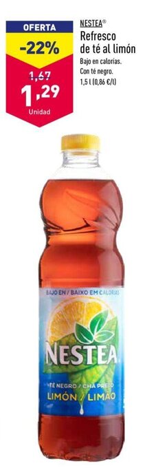 ALDI Nestea Refresco de tè al limón 1,5L oferta