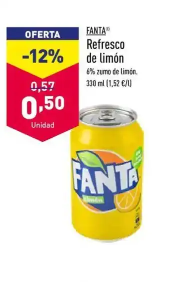 ALDI Fanta Refresco de limón oferta