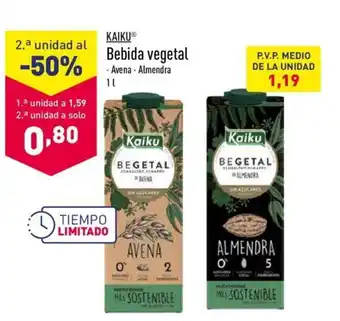 ALDI Bebida vegetal Kaiku 1L oferta