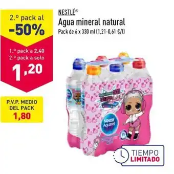 ALDI Nestle Agua mineral natural pack de 6 x 330ml oferta