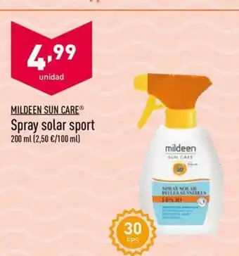 ALDI Mildeen Sun Care Spray solar sport 200ml oferta