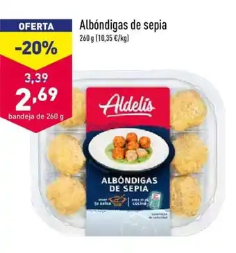 ALDI Albóndigas de sepia 260g oferta