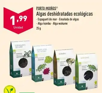 ALDI Algas deshidratadas ecológicas Espaqueti de mar. Ensalada de algas. Alga Kombu. Alga wakame 25g oferta