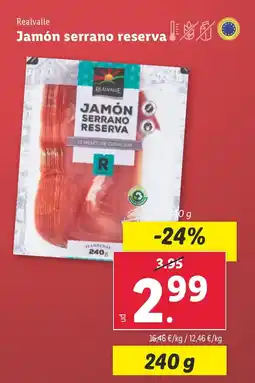 Lidl Realvalle Jamón serrano reserva oferta