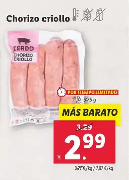 Lidl Chorizo criollo oferta