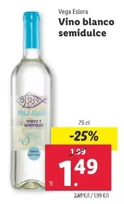 Lidl Vega Eslora Vino blanco semidulce oferta