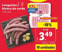 Lidl Longaniza blanca de cerdo oferta