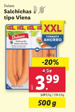 Lidl Dulano Salchichas tipo Viena oferta
