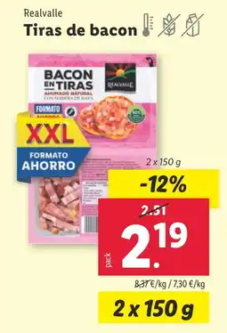 Lidl Realvalle Tiras de bacon oferta