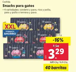 Lidl Coshida Snacks para gatos oferta