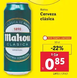 Lidl Mahou Cerveza clásica oferta
