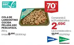 Hipercor COLA DE LANGOSTINO COCIDA PELADA ASC PESCAFÁCIL oferta