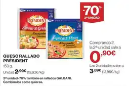 Hipercor QUESO RALLADO PRÉSIDENT oferta