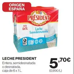 Hipercor LECHE PRESIDENT oferta