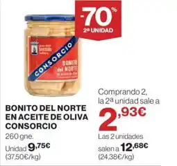 Hipercor BONITO DEL NORTE EN ACEITE DE OLIVA CONSORCIO oferta