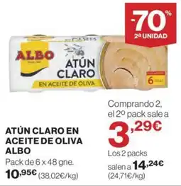 Hipercor ATÚN CLARO EN ACEITE DE OLIVA ALBO oferta