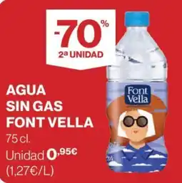Hipercor AGUA SIN GAS FONT VELLA oferta