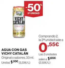 Hipercor AGUA CON GAS VICHY CATALÁN oferta