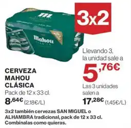 Hipercor CERVEZA MAHOU CLÁSICA oferta