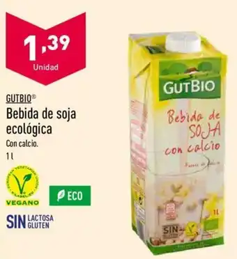 ALDI Gutbio Bebida de soja ecológica 1L oferta