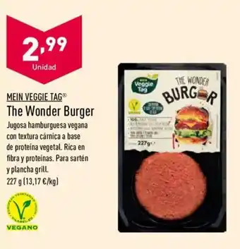 ALDI Mein Veggie Tag The Wonder Burger 227g oferta