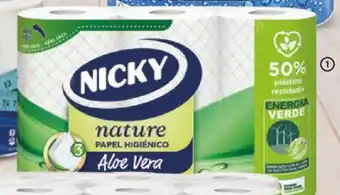 Alimerka NICKY Papel higiénico nature 3 capas, 6 rollos oferta