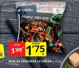 Supermercados MAS WOK DE VERDURAS LA SIRENA oferta