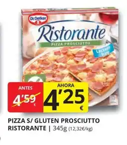 Supermercados MAS PIZZA S/GLUTEN PROSCIUTTO RISTORANTE oferta