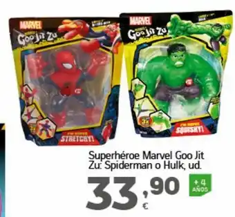 HiperDino Superhéroes marvel goo jit zu: spiderman o hulk oferta