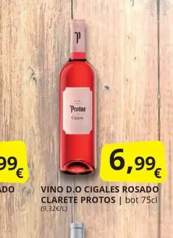 Supermercados MAS VINO D.O CIGALES ROSADO CLARETE PROTOS oferta