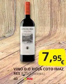 Supermercados MAS VINO D.O RIOJA COTO IMAZ RES oferta