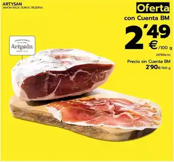 BM Supermercados Artysán - jamón raza duroc reserva oferta