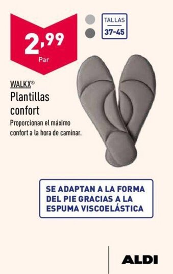 ALDI Walkx Plantillas confort oferta