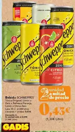 Gadis Schweppes - bebida oferta