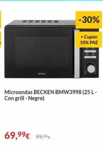 Worten Microondas Becken BMW3998 (25 L - Con Grill - Negro) oferta