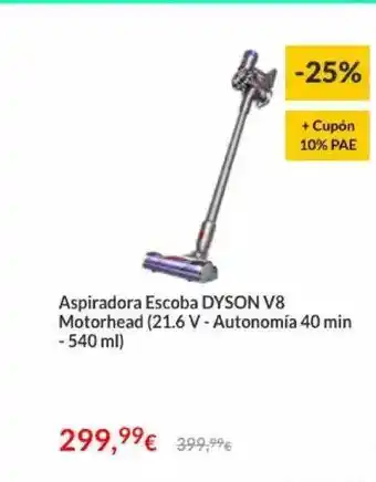 Worten Aspiradora Escoba Dyson V8 Motorhead (21.6 V - Autonomía 40 Min - 540 Ml) oferta
