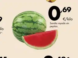 Supermercados Lupa Sandía rayada sin pepitas oferta