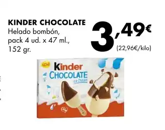 Supermercados Lupa KINDER CHOCOLATE Helado bombón, oferta