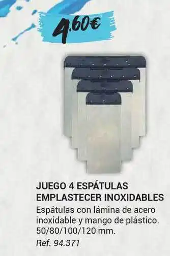 Coferdroza Juego 4 Espátulas Emplastecer Inoxidables 50/80/100/120mm oferta