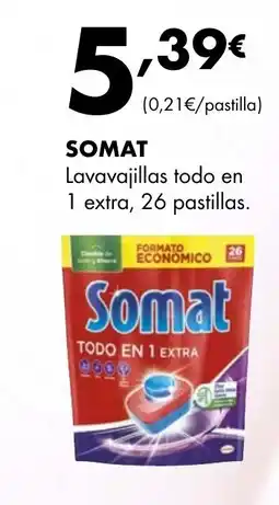 Supermercados Lupa SOMAT Lavavajillas todo en 1 extra, 26 pastillas. oferta