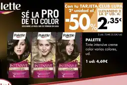 Supermercados Lupa PALETTE Tinte intensive creme color varios colores, oferta