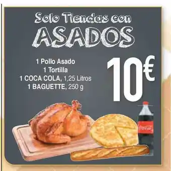 Masymas 1 Pollo Asado, 1 Tortilla, 1 Coca Cola O 1 Baguette 250g oferta