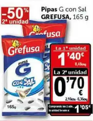 Masymas -50% 2a Unidad Pipas G Con Sal Grefusa oferta