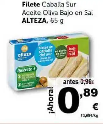 Masymas Filete Caballa Sur Aceite Oliva Bajo En Sal Alteza 65g oferta
