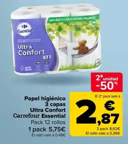 Carrefour Papel higiénico 3 capas Ultra Confort oferta
