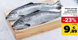 Carrefour Salmón noruego Carrefour por medios o enteros oferta